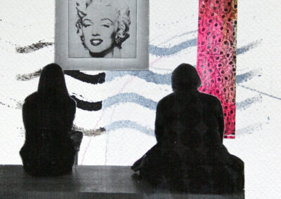 Titel: Sotherbys New York 2021, 15x15cm, Collage/Mischtechnik auf Papier, 2024