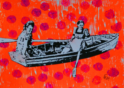 Titel: sunday 3, 30x20cm, Collage/Mischtechnik auf Papier, 2024