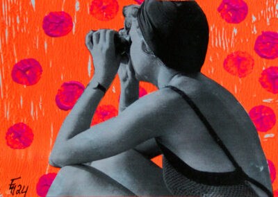 Titel: sunday 5, 14x20cm, Collage/Mischtechnik auf Papier, 2024
