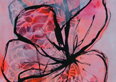 Titel: flowers 4, 21x29cm, Mischtechnik auf Papier, 2024