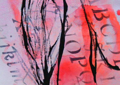 Titel: flowers 5, 21x29cm, Mischtechnik auf Papier, 2024