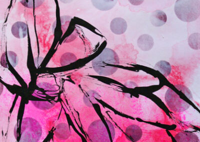 Titel: flowers 6, 21x29cm, Mischtechnik auf Papier, 2024