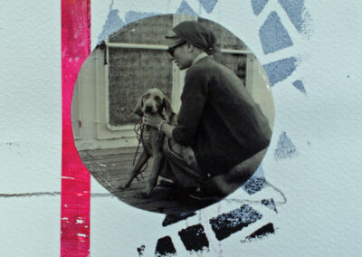Titel: good vibes 4, 15x15cm, Collage/Mischtechnik auf Papier, 2024