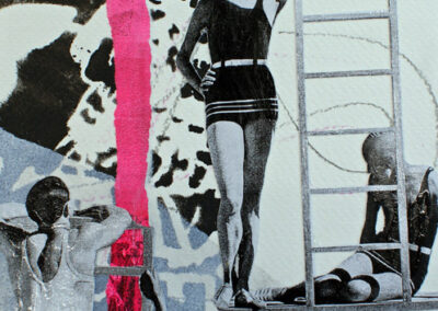 Titel: good vibes 6, 15x15cm, Collage/Mischtechnik auf Papier, 2024