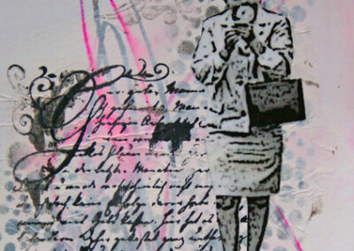 Titel: nice day 1, 14x21cm, Collage/Mischtechnik auf Papier, 2024