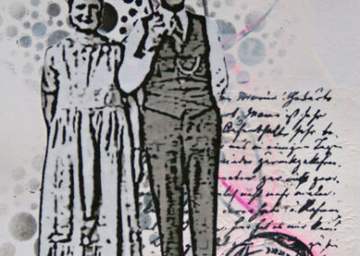 Titel: nice day 3, 14x21cm, Collage/Mischtechnik auf Papier, 2024