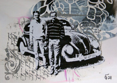 Titel: nice day 8, 14x21cm, Collage/Mischtechnik auf Papier, 2024