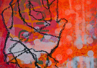 Titel: point 10, 15x15cm, Mischtechnik auf Papier, 2024