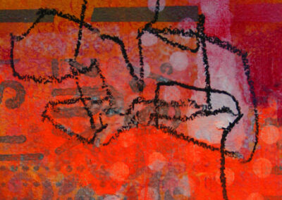 Titel: point 2, 15x15cm, Mischtechnik auf Papier, 2024
