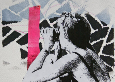 Titel: summer, 15x15cm, Collage/Mischtechnik auf Papier, 2024