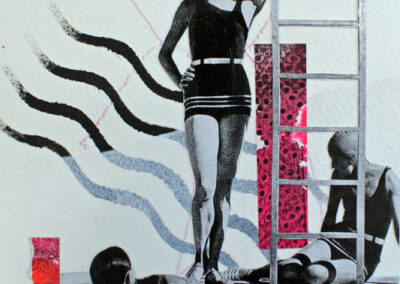 Titel: good vibes 3, 15x15cm, Collage/Mischtechnik auf Papier, 2024
